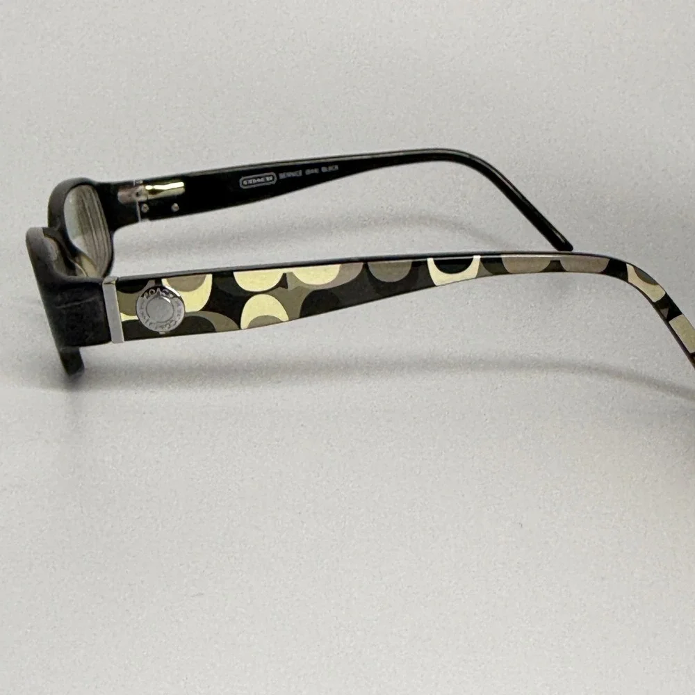 Coach Bernice 844 Black Eyeglasses Frames Signature C‎ Pattern Arms 135mm 22132
